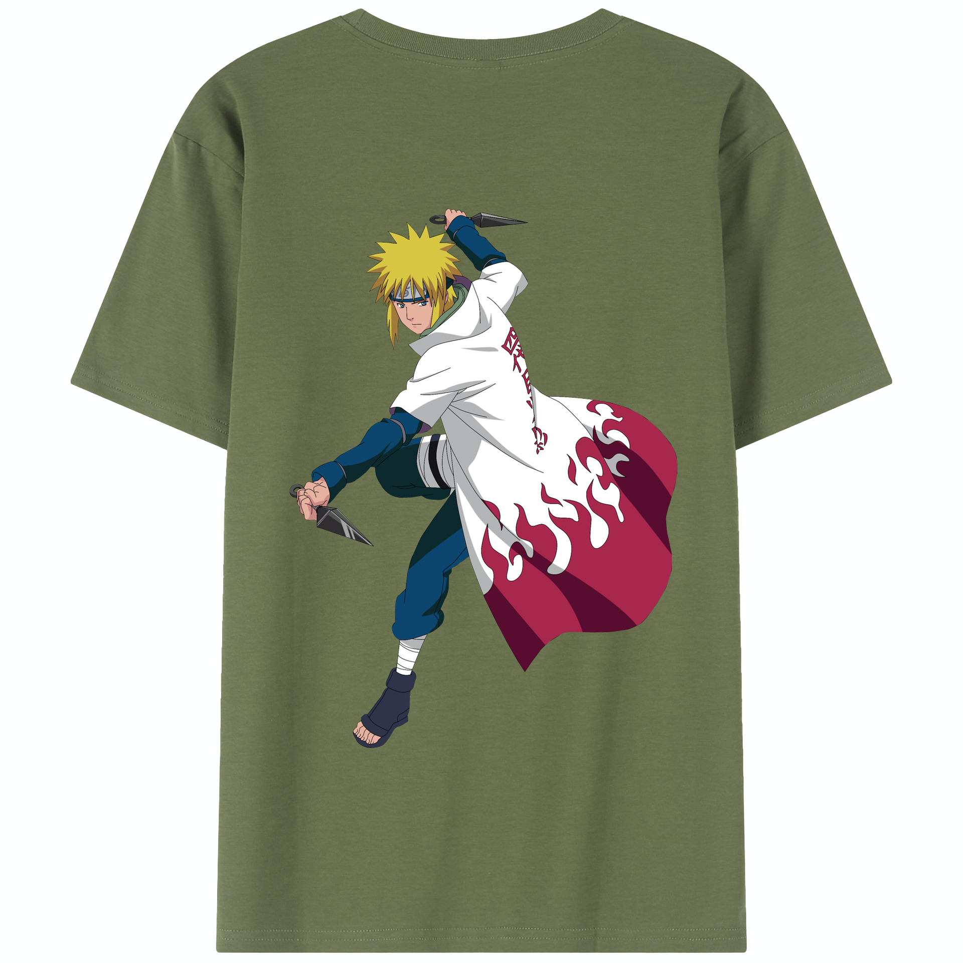 （画像用） NARUTO -ナルト- 波風 ミナト Namikaze Minato 綿100％半袖Tシャツ（背面プリント）